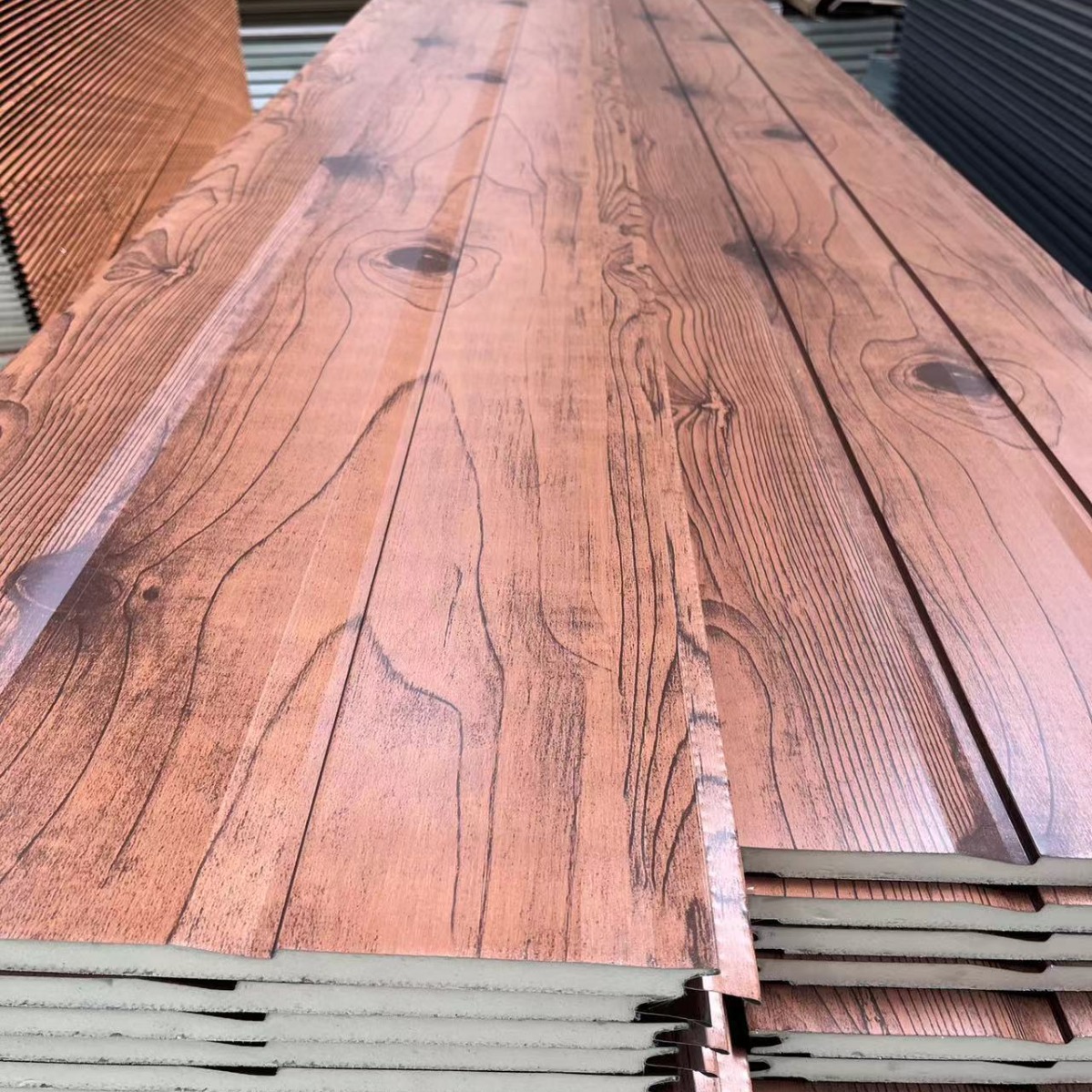 Wood Texture Steel Structure Insulation Board Sandwich Panel