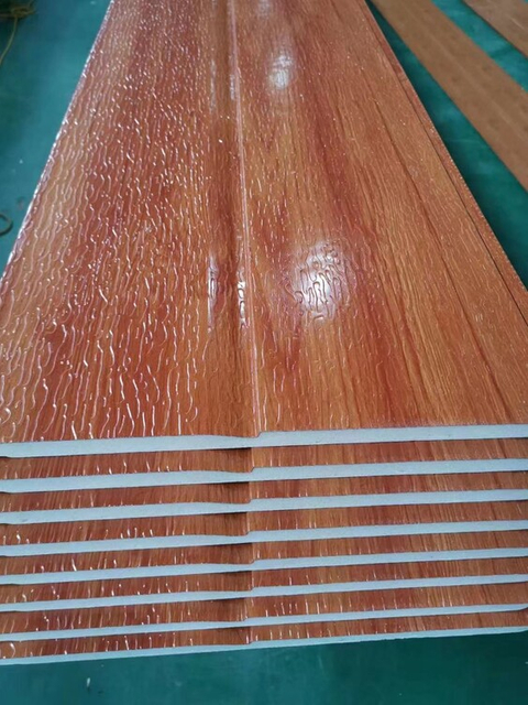 Wood Texture Cakes Sturdy Steel Structure Board for Modern Office and Warehouse Use Sandwich Panel