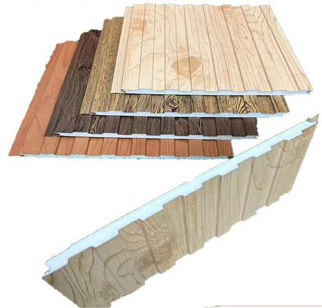 Wood Texture Cakes Sturdy Steel Structure Board for Modern Office and Warehouse Use Sandwich Panel