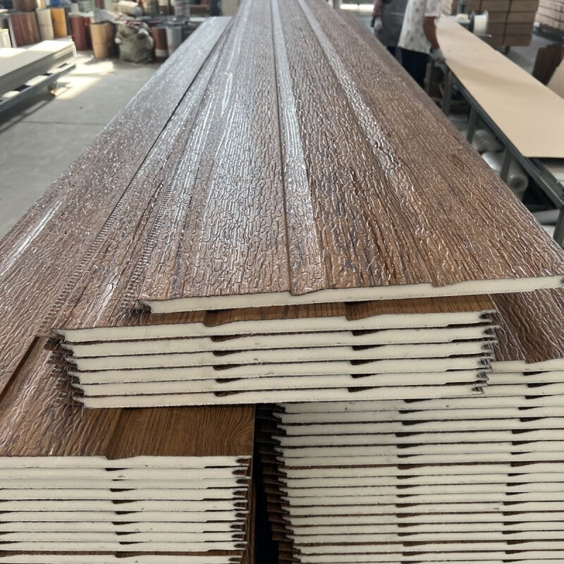 Wood Texture Exterior Facade Insulation Board Polyurethane Roof Panel