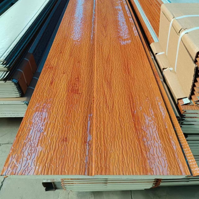 Wood Texture Exterior Facade Insulation Board Polyurethane Roof Panel