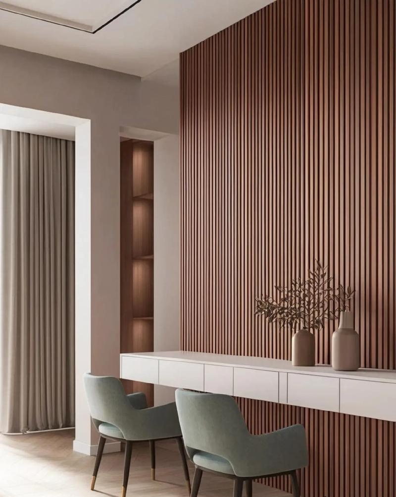 Decorative Cladding WPC Wall Panel with Wood Wallpaper Fabric Texture