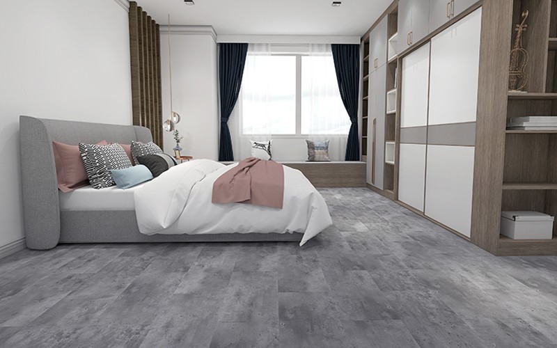 Easy-clean flooring, bamboo fiber SPC board, walnut wood