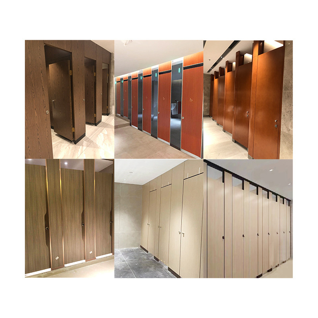 Standard Size HPL Public Toilet Partitions for Restaurant and Cinema Bathroom Renovation