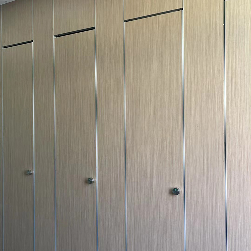 Wooden Color Modern Compact HPL Cubicle Toilet Partition